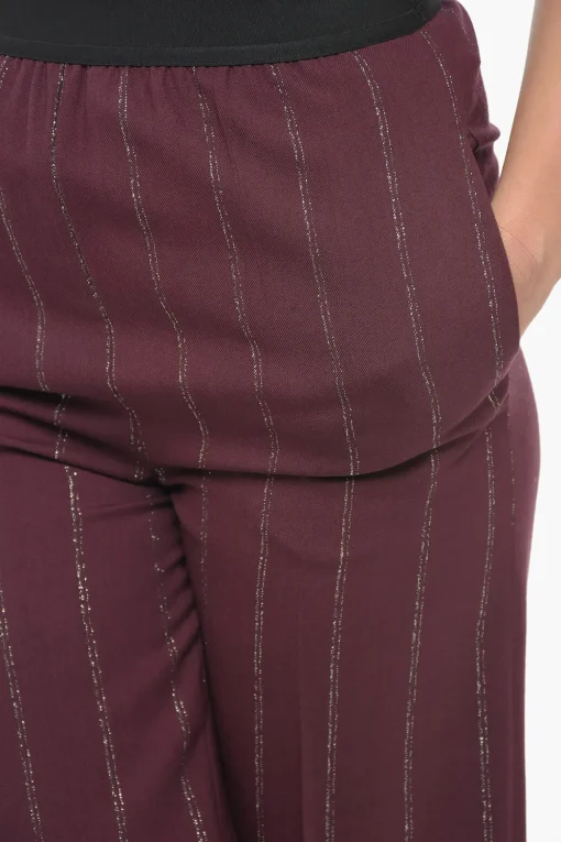 Best Pantaloni Cropped Fit in Misto Lana con Dettagli in Lurex Donna Pantaloni
