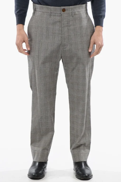 Best Pantaloni CRUISE in Cotone Leggero con Motivo Principe di Galles Uomo Pantaloni