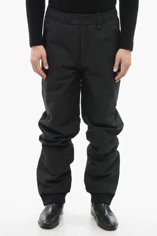 Outlet Pantaloni da Sci in Nylon con Polsini in Maglia Uomo Pantaloni