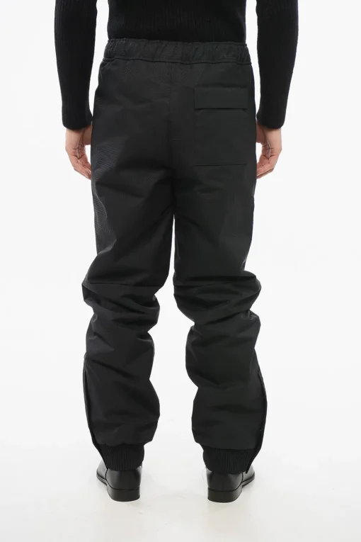 Outlet Pantaloni da Sci in Nylon con Polsini in Maglia Uomo Pantaloni