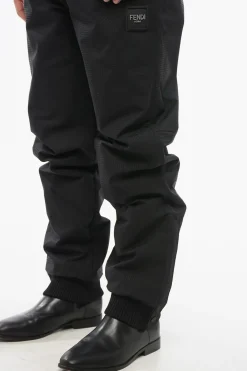 Outlet Pantaloni da Sci in Nylon con Polsini in Maglia Uomo Pantaloni