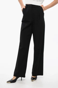 Hot Pantaloni DRUMMOND a Gamba Diritta con Pince Donna Pantaloni