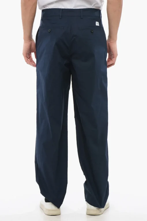 New Pantaloni E-MOTION in Cotone Stretch a Tinta Unita Uomo Pantaloni