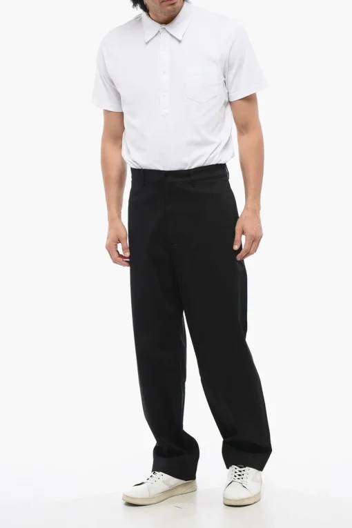 Clearance Pantaloni E-MOTION in Cotone Stretch a Tinta Unita Uomo Pantaloni