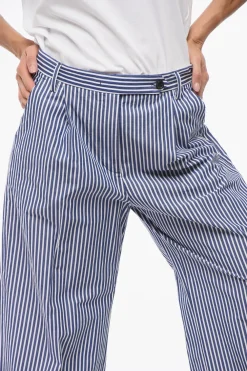Pantaloni FAIRMONT a Righe a Gamba Ampia con 1 Pince></noscript>Department 5 Fashion