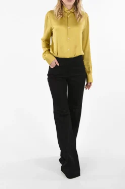 Sale Pantaloni Flare a Vita Regolare Donna Pantaloni