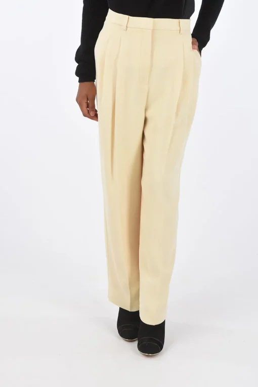 Pantaloni Flare Effetto Crepe a Vita Alta a Due Pinces>Tory Burch Hot