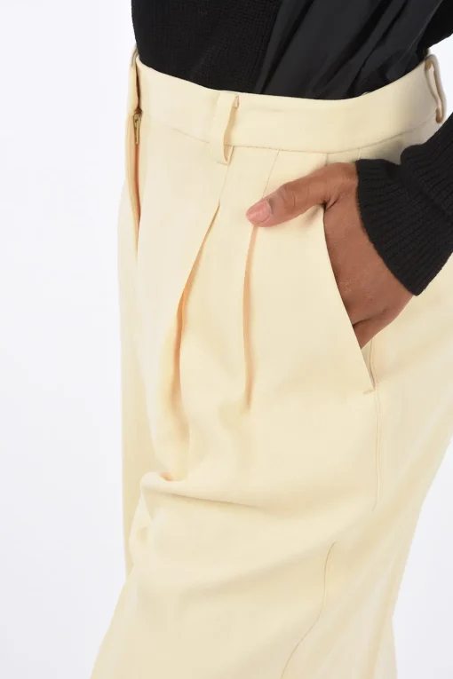 Pantaloni Flare Effetto Crepe a Vita Alta a Due Pinces>Tory Burch Hot