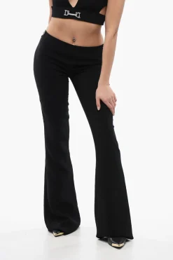 Discount Pantaloni Flared Fit con Dettaglio Gioiello Donna Pantaloni