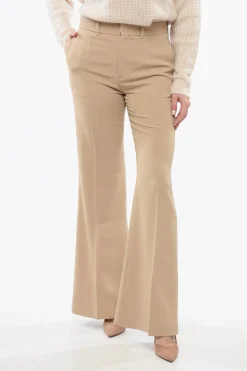 Online Pantaloni Flared Fit in Lana Twill Donna Pantaloni