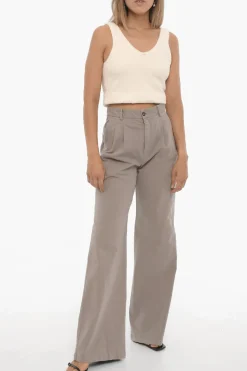 Pantaloni FLAVIE in Cotone Stretch a Doppia Pince></noscript>Nili Lotan Outlet