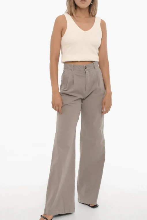 Pantaloni FLAVIE in Cotone Stretch a Doppia Pince>Nili Lotan Outlet