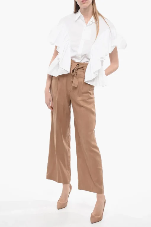 Sale Pantaloni FRIDA a Una Pince con Cintura Donna Pantaloni