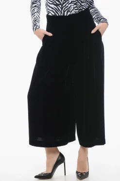 Pantaloni Gaucho in Velour con Chiusura Nascosta>Dior Discount