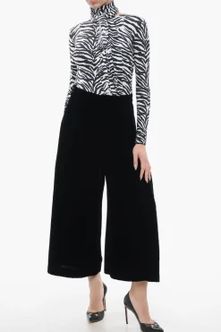 Pantaloni Gaucho in Velour con Chiusura Nascosta></noscript>Dior Discount