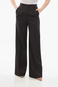 Pantaloni Gessati a Vita Alta>Dolce & Gabbana Hot