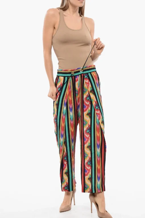 Pantaloni HAREM In Seta Stampata>Balmain Online