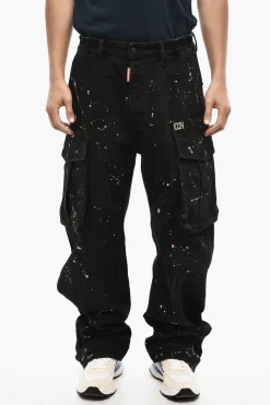 Fashion Pantaloni ICON Acid Wash Cargo Con Dettaglio in Metallo Uomo Pantaloni