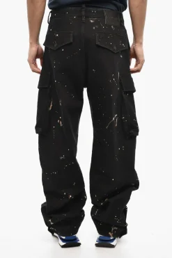 Fashion Pantaloni ICON Acid Wash Cargo Con Dettaglio in Metallo Uomo Pantaloni