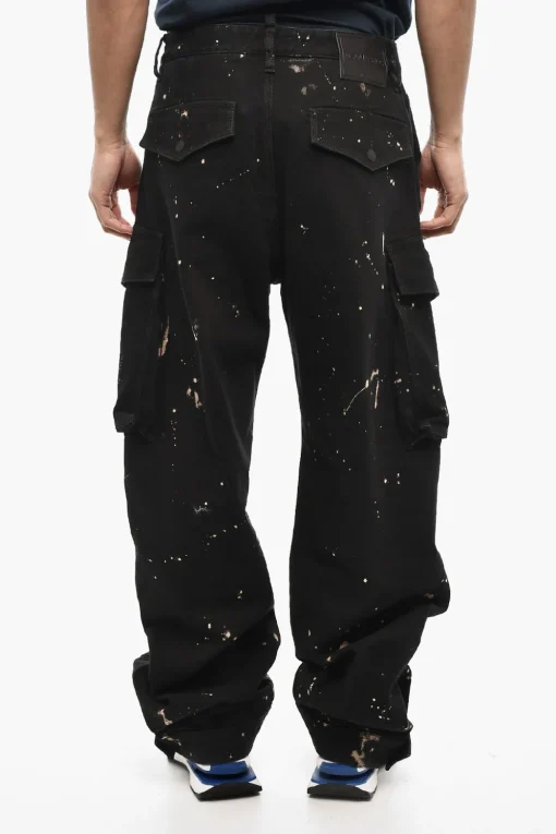 Fashion Pantaloni ICON Acid Wash Cargo Con Dettaglio in Metallo Uomo Pantaloni