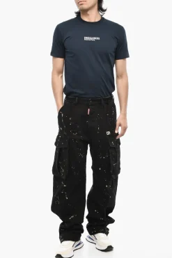 Fashion Pantaloni ICON Acid Wash Cargo Con Dettaglio in Metallo Uomo Pantaloni