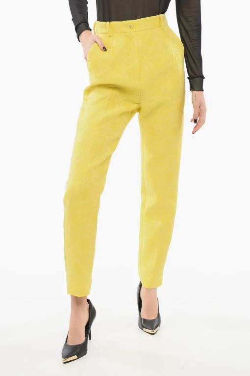 Pantaloni in Broccato con Tapered Fit>Dolce & Gabbana Clearance