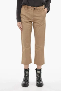 Clearance Pantaloni in Corduroy a Gamba Ampia Donna Pantaloni