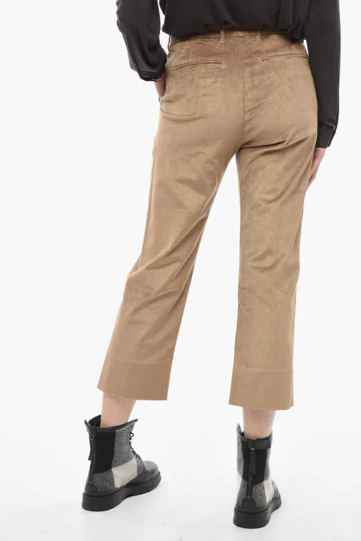 Clearance Pantaloni in Corduroy a Gamba Ampia Donna Pantaloni