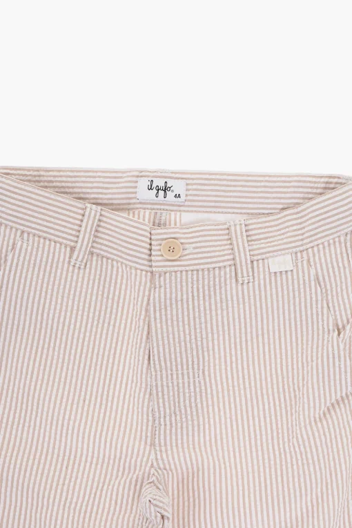 Pantaloni in Cotone a Righe Awning con Passanti>il gufo Discount