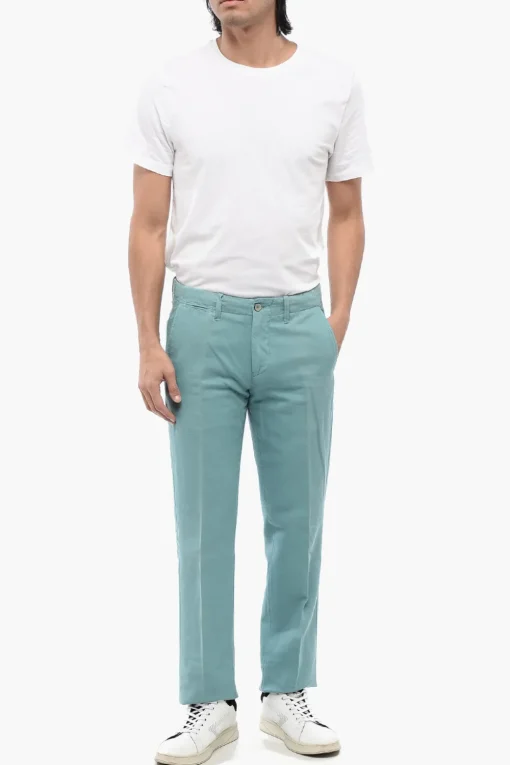 Pantaloni in Cotone con Dettaglio Bottoni>Corneliani Sale
