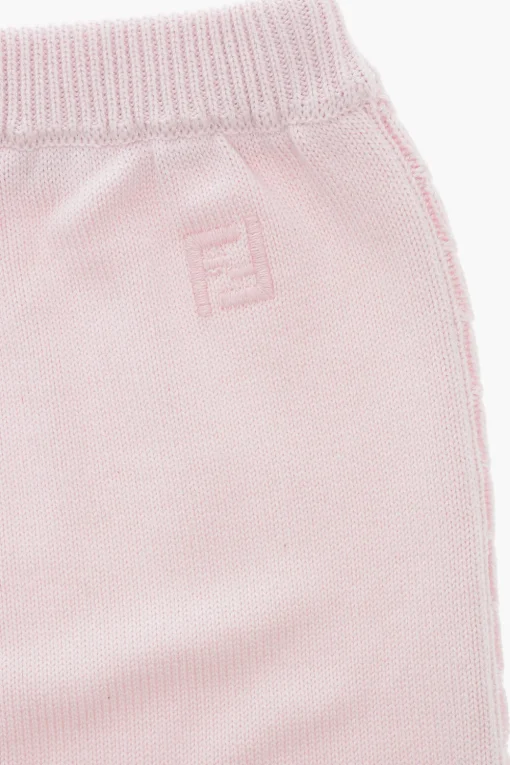 Pantaloni in Cotone e Cashmere con Elastico in Vita>Fendi Kids New