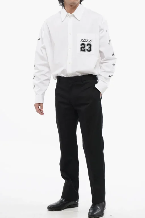 Discount Pantaloni In Cotone Slim Fit Uomo Pantaloni