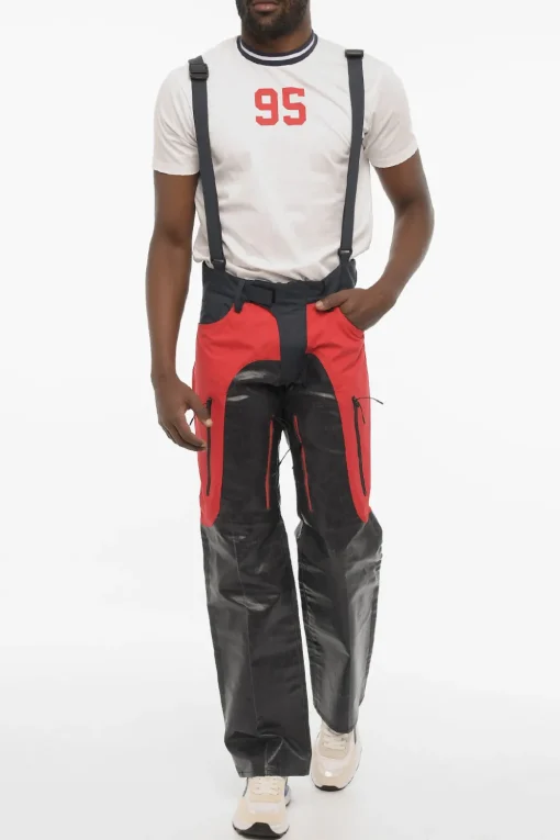 Pantaloni In Cotone Spalmato con Dettagli in Nylon e Bretelle>Dsquared2 Clearance
