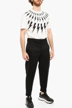 Fashion Pantaloni In Cotone Stretch Slim Fit a Vita Bassa Uomo Pantaloni
