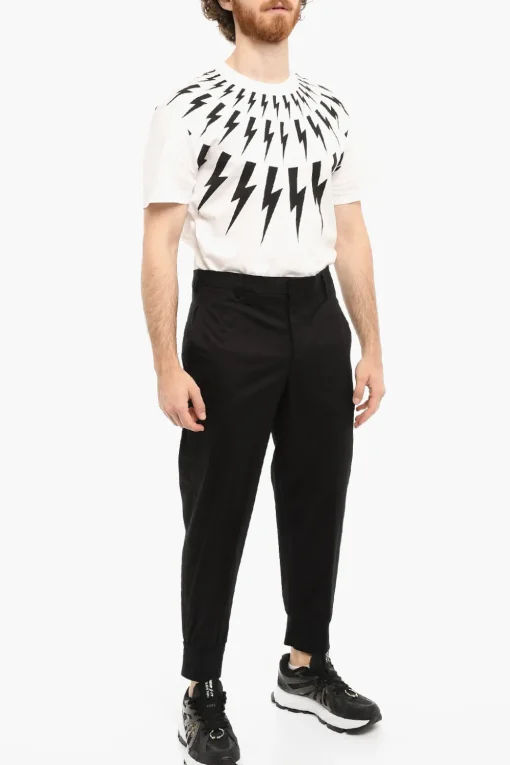 Fashion Pantaloni In Cotone Stretch Slim Fit a Vita Bassa Uomo Pantaloni