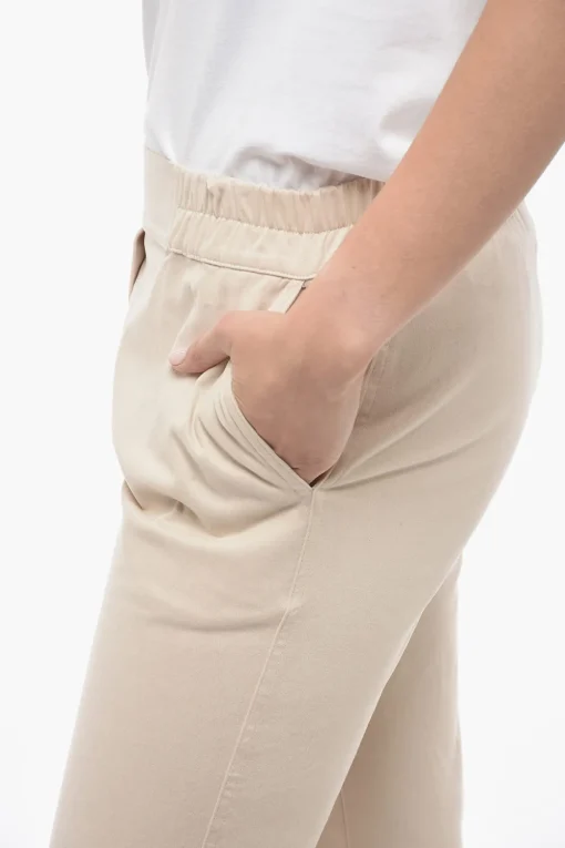 Pantaloni in Cotone Stretch con Polsini Elastici>Gentryportofino Clearance