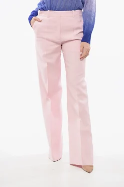 Pantaloni in Crepe Wide con Pince>Valentino Discount