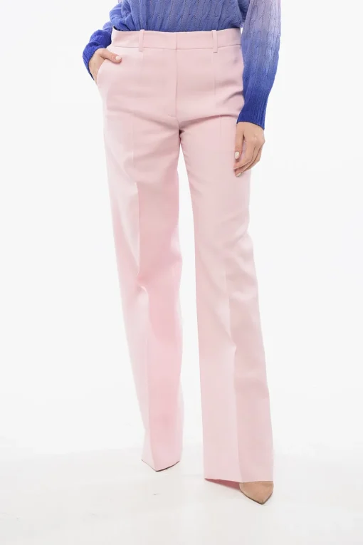 Pantaloni in Crepe Wide con Pince>Valentino Discount