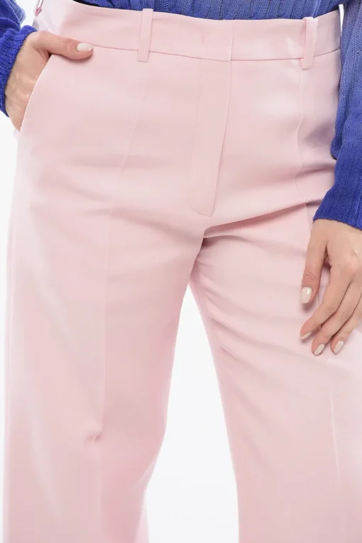 Pantaloni in Crepe Wide con Pince>Valentino Discount
