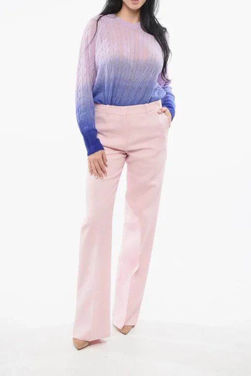 Pantaloni in Crepe Wide con Pince>Valentino Discount