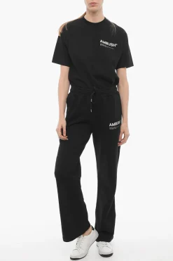Pantaloni in Felpa a Tinta Unita con Logo Stampato></noscript>Ambush Discount