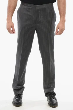 Best Pantaloni in Fresco Lana con Motivo a Righe Uomo Pantaloni