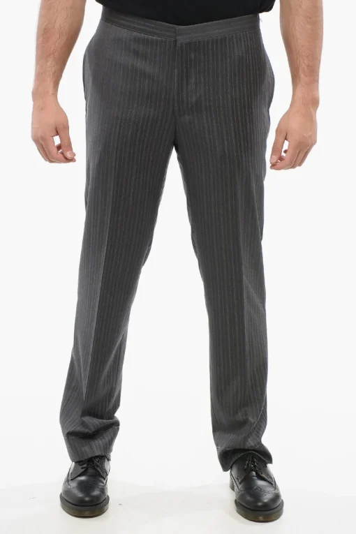 Best Pantaloni in Fresco Lana con Motivo a Righe Uomo Pantaloni