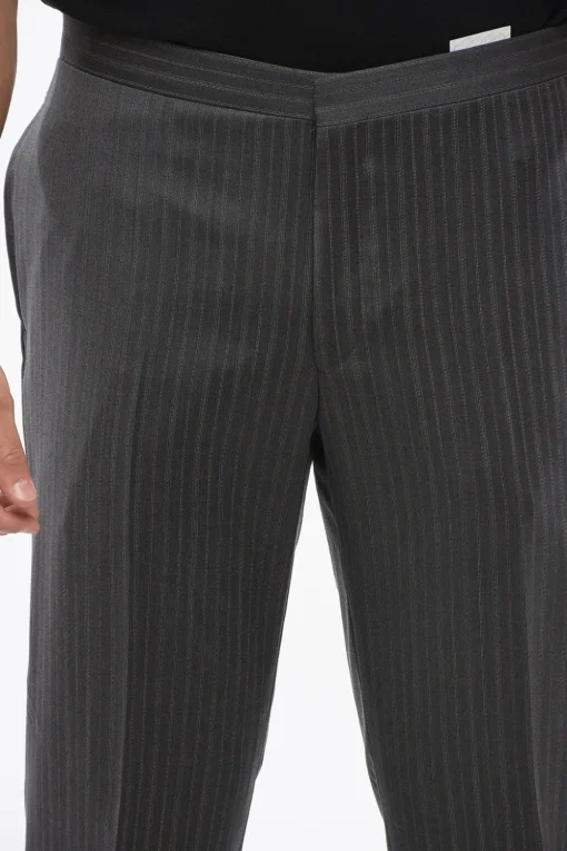 Best Pantaloni in Fresco Lana con Motivo a Righe Uomo Pantaloni