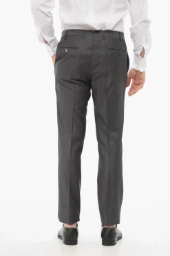 Pantaloni in Fresco Lana con Motivo a Righe>Corneliani Outlet