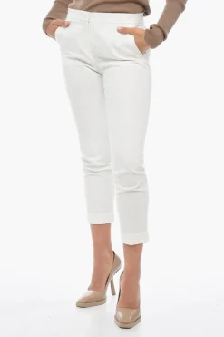 New Pantaloni in Jacquard con Pinces Donna Pantaloni