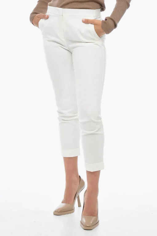New Pantaloni in Jacquard con Pinces Donna Pantaloni