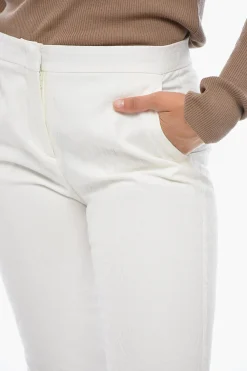 New Pantaloni in Jacquard con Pinces Donna Pantaloni