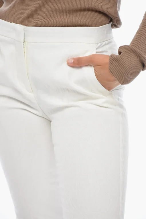New Pantaloni in Jacquard con Pinces Donna Pantaloni