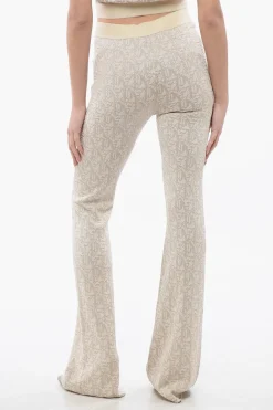 Sale Pantaloni In Jacquard Monogram Con Banda Logata Donna Pantaloni